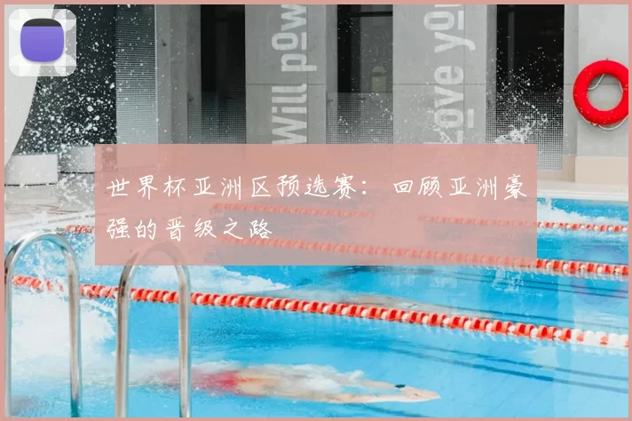 世界杯亚洲区预选赛：回顾亚洲豪强的晋级之路