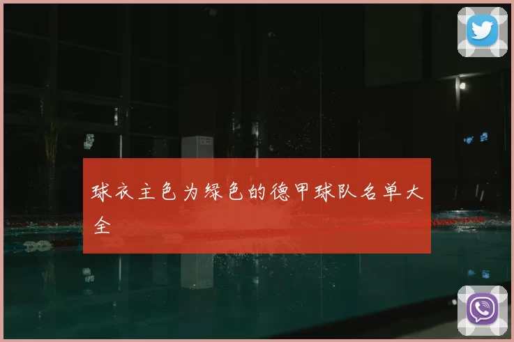 球衣主色为绿色的德甲球队名单大全